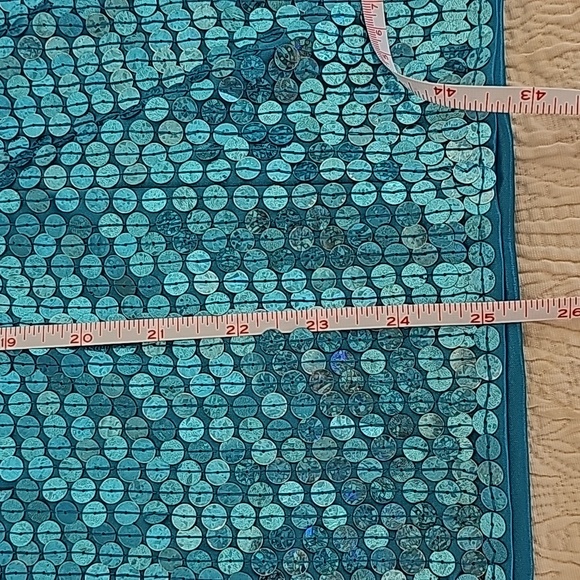 Adrianna Papell evening  turquoise Blue Sequin Mini Dress size  8 - Picture 7 of 16